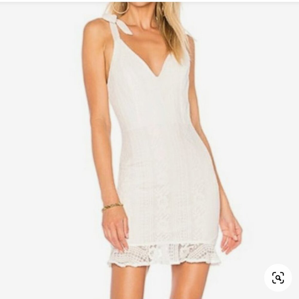 REVOLVE BY THE WAY Mallory White Ruffle Lace Strappy Mini Dress Size M - NWOT